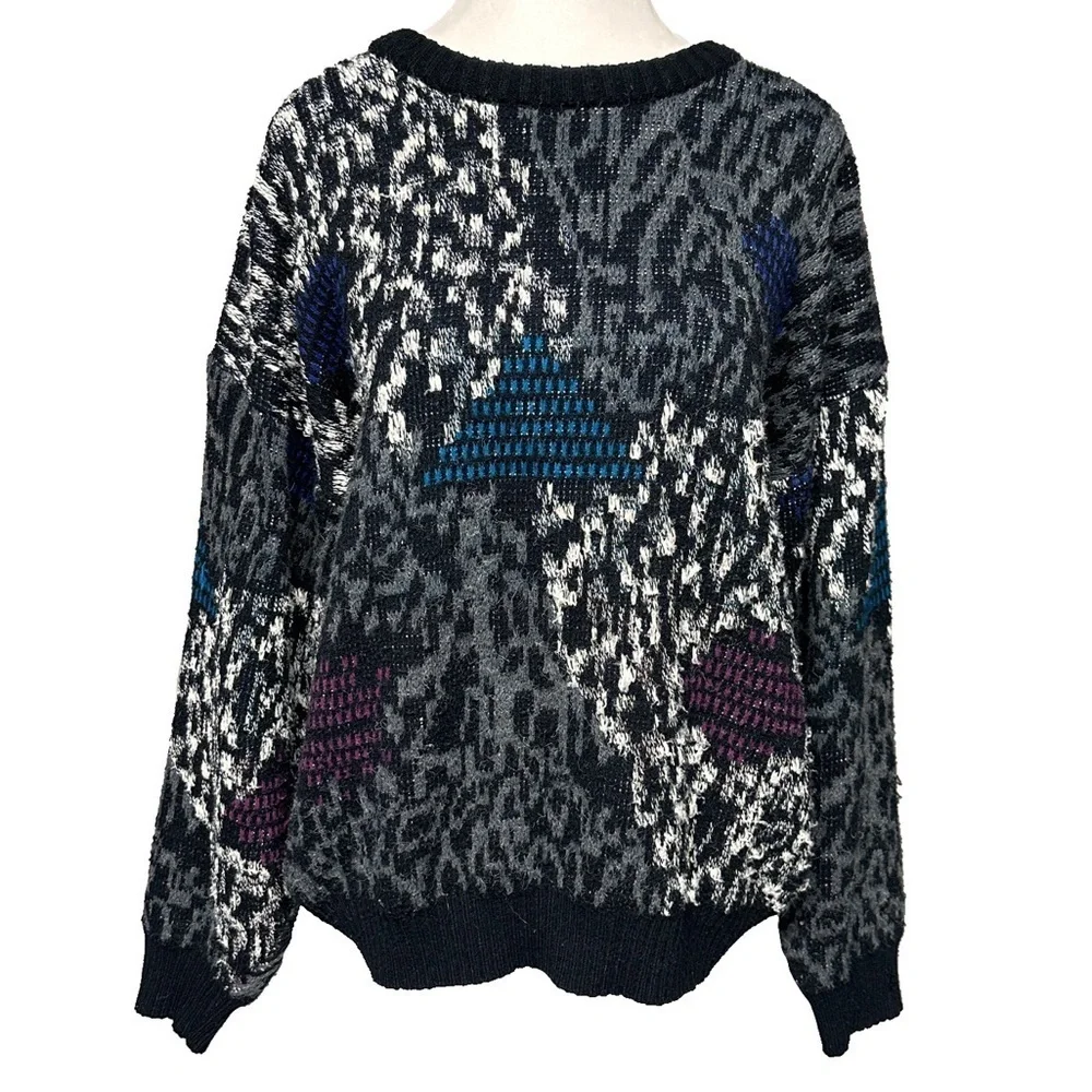 Vintage Michael Gerald 80s 90s Retro Knit Sweater Cobain Size Large